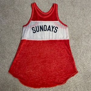 Lightweight racerback colorblock “Sundays” tank top